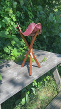 Load and play video in Gallery viewer, Camp Stool - Burgundy &amp; Mahogany
