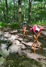 Load image into Gallery viewer, Camp Stool  - Burgundy &amp; Cherry
