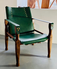 Load image into Gallery viewer, Campaign Chair - Green &amp; Walnut
